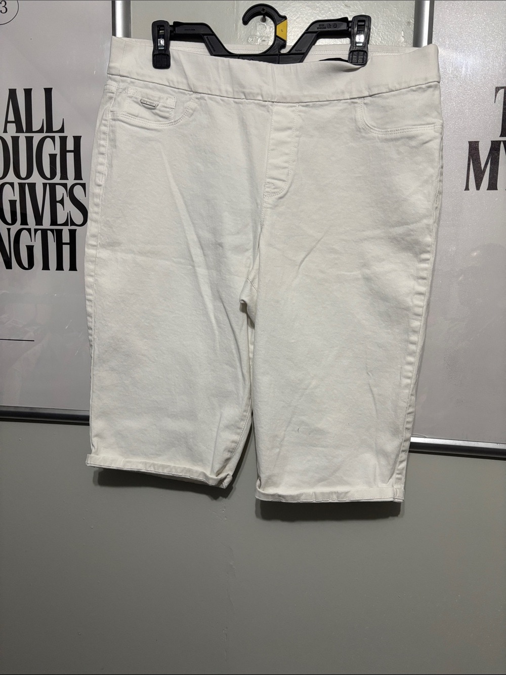 Nine West White Denim Bermuda Shorts